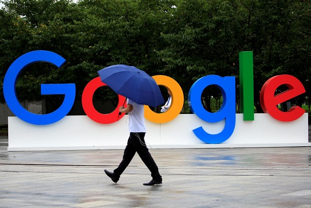 a google sign is seen during the waic world artificial intelligence conference in shanghai china september 17 2018 photo reuters