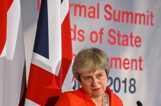 british prime minister theresa may insisted her plan for a uk eu free trade area just for goods was quot the only proposal on the table quot photo afp file british prime minister theresa may insisted her plan for a uk eu free trade area just for goods was quot the only proposal on the table quot photo afp file