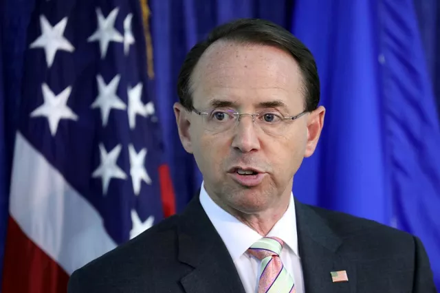 deputy us attorney general rod rosenstein speaks during the bureau of justice assistance 039 s rollout for the quot fentanyl the real deal quot training video in washington us august 30 2018 photo reuters deputy us attorney general rod rosenstein speaks during the bureau of justice assistance 039 s rollout for the quot fentanyl the real deal quot training video in washington us august 30 2018 photo reuters