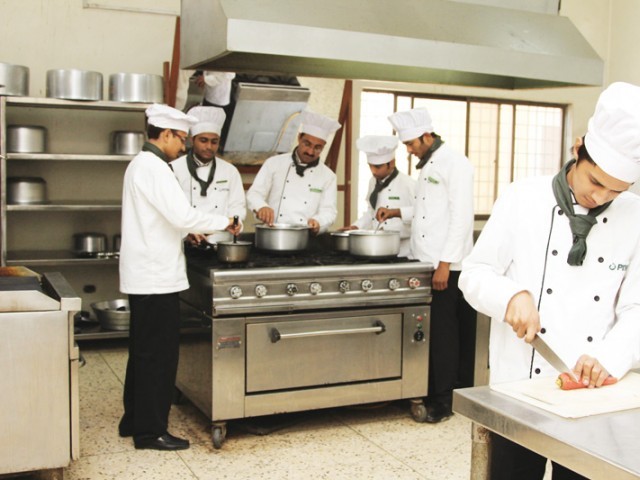 students practise cutting vegetables at pithm photo express file