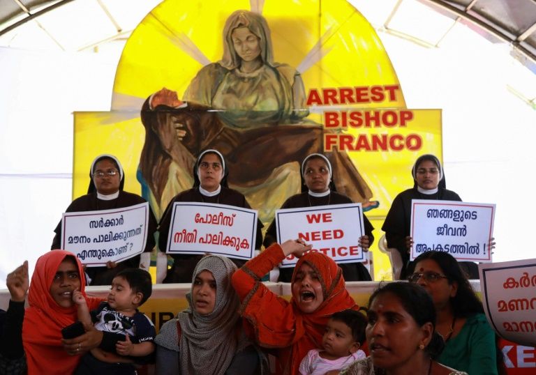 the scandal has sparked angry protests by clergy over police inaction photo afp