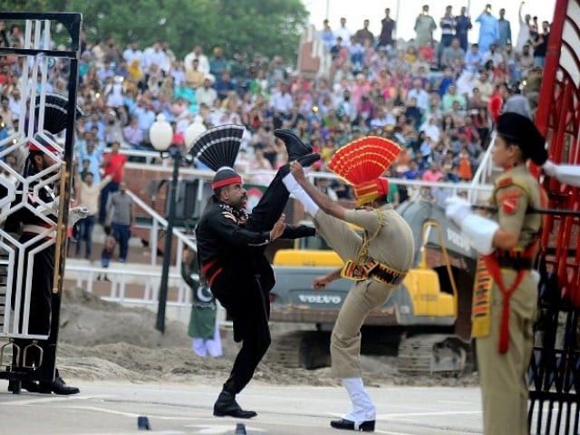 in this file photo indian and pakistani border guards take part in the nightly ceremony at the wagah border photo afp in this file photo indian and pakistani border guards take part in the nightly ceremony at the wagah border photo afp