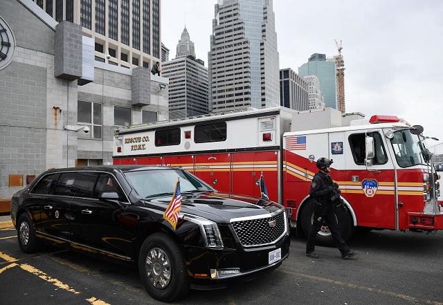 the presidential limousine is seen before the arrival of us president donald trump on lower manhattan in new york on september 23 2018 trump is in new york for the un general assembly photo afp the presidential limousine is seen before the arrival of us president donald trump on lower manhattan in new york on september 23 2018 trump is in new york for the un general assembly photo afp