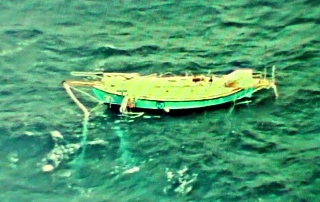 the capsized yacht thuriya of solo sailor abhilash tomy is pictured at sea in this september 24 2018 photo reuters the capsized yacht thuriya of solo sailor abhilash tomy is pictured at sea in this september 24 2018 photo reuters