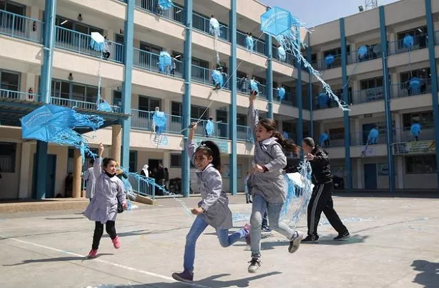 children play at a unrwa school photo afp children play at a unrwa school photo afp