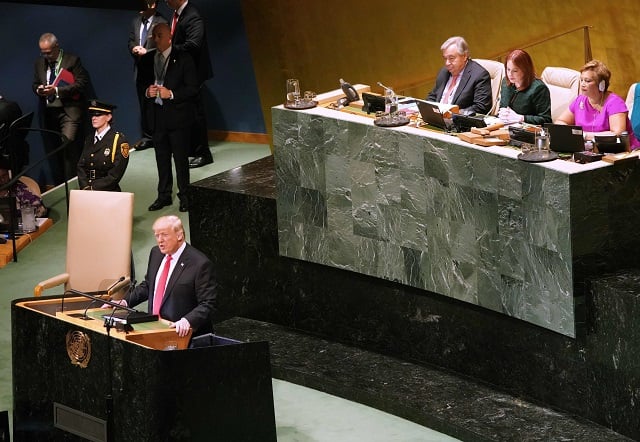 us president donald trump addresses the 73rd session of the general assembly at the united nations in new york september 25 2018 photo afp