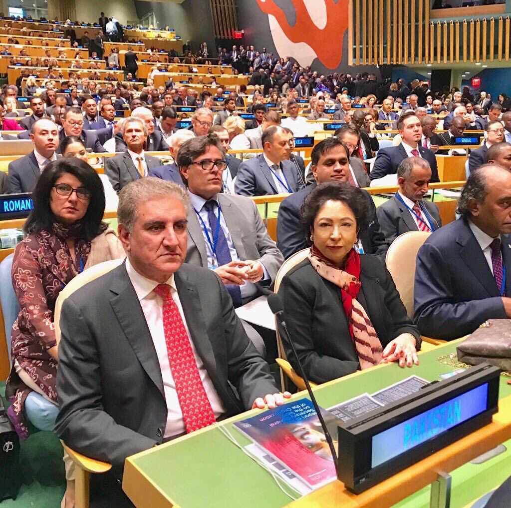 fm qureshi with maleeha lodhi at the unga photo mofa