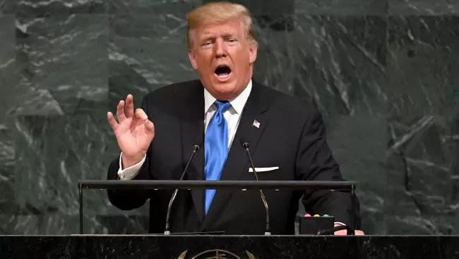 us president donald trump speaks to united nations general assembly photo afp us president donald trump speaks to united nations general assembly photo afp