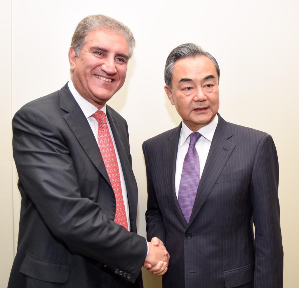 foreign minister shah mehmood qureshi with his chinese counterpart at the unga photo mofa