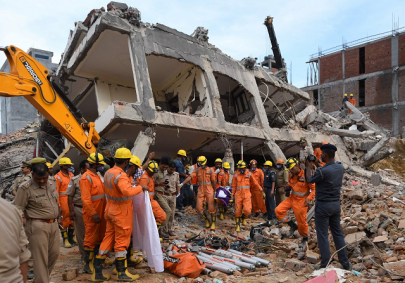 india building collapse kills five new delhi police