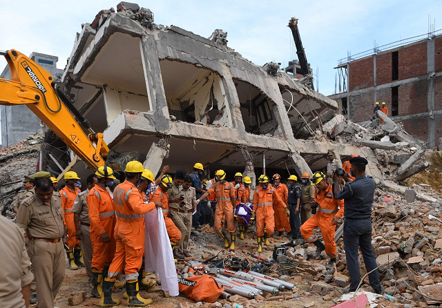 new delhi building collapse kills five photo afp