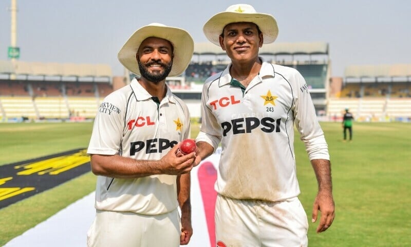 spinner noman ali l and sajid khan r photographed after win at multan test photo pcb x