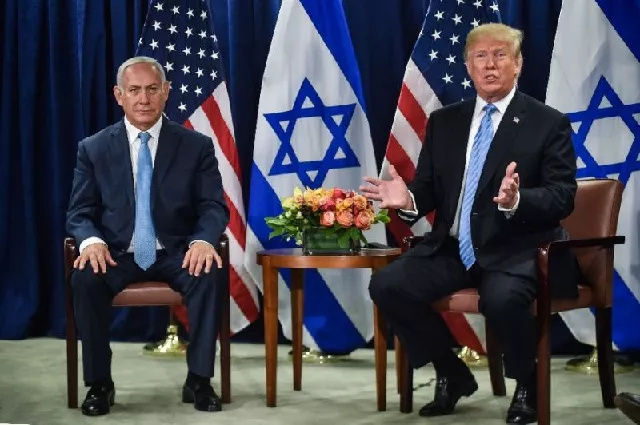 us president donald trump r meets with israeli prime minister benjamin netanyahu on september 26 2018 in new york on the sidelines of the un general assembly photo afp