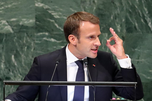 france 039 s president emmanuel macron addresses the 73rd session of the united nations general assembly at un headquarters in new york us september 25 2018 photo reuters