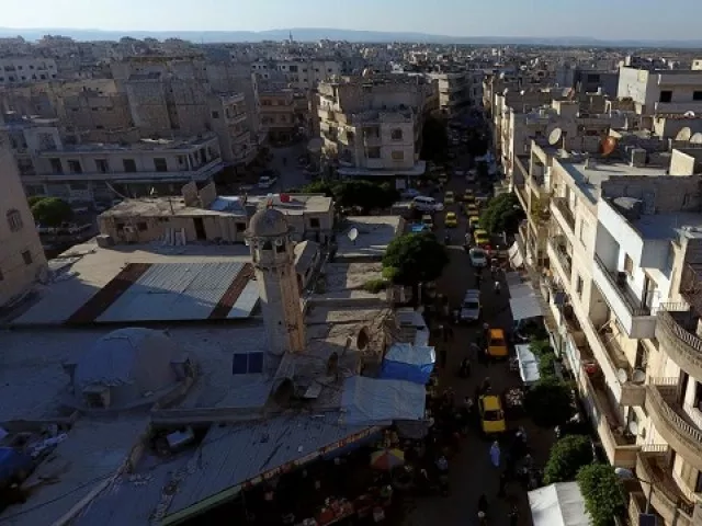 a general view taken with a drone shows part of the militant held idlib city syria photo reuters a general view taken with a drone shows part of the militant held idlib city syria photo reuters