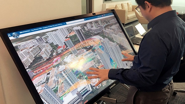 george loh showcases a detailed 3d model of the city state that will be fed with big data and could assist in everything from urban planning to disaster mitigation photo reuters
