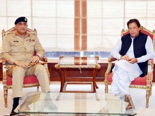 gen qamar javed bajwa meets imran khan at pm secretariat photo pid