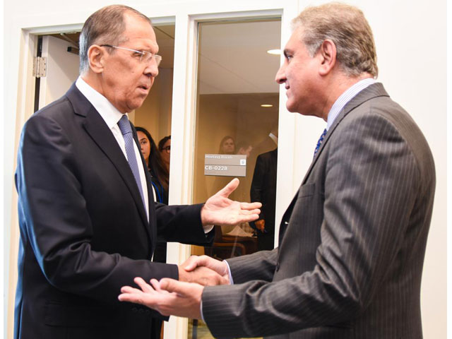 shah mahmood qureshi meets sergey viktorovich lavrov in new york on the sidelines of the unga photo express