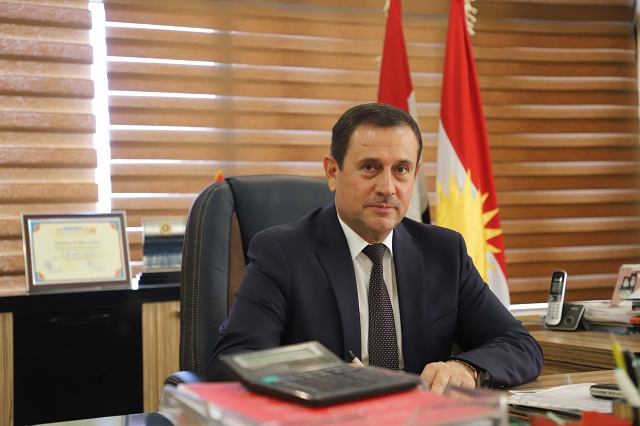 nawzad ghafour vice president of the sulaimaniyah chamber of commerce speaks during an interview at his office in the iraqi kurdish city of sulaimaniyah on september 24 2018 photo afp