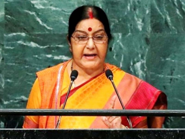 indian external affairs minister accuses islamabad of 039 harbouring terrorists 039 during unga speech photo fi le indian external affairs minister accuses islamabad of 039 harbouring terrorists 039 during unga speech photo fi le