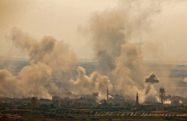 a picture taken on july 16 2018 from the israeli side in the annexed golan heights shows smoke plumes rising from reported syrian and russian air strikes across the border in syria 039 s southeastern quneitra province photo afp a picture taken on july 16 2018 from the israeli side in the annexed golan heights shows smoke plumes rising from reported syrian and russian air strikes across the border in syria 039 s southeastern quneitra province photo afp