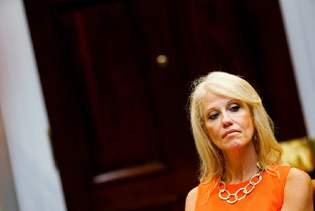 quot i feel very emphathetic frankly towards victims of sexual assault and sexual harassment and rape quot said conway before pausing to clear her throat photo afp