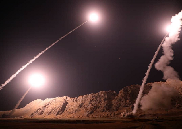 this handout photo provided by iran 039 s revolutionary guard official website shows missiles being launched from an undisclosed location to target militants in eastern syria early on october 1 2018 photo afp this handout photo provided by iran 039 s revolutionary guard official website shows missiles being launched from an undisclosed location to target militants in eastern syria early on october 1 2018 photo afp