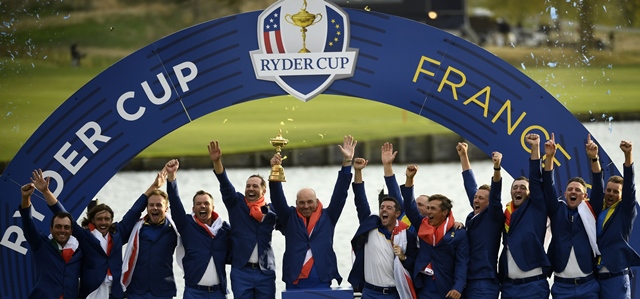the europeans started the last day 10 6 up needing to secure four and a half of the 12 points available to win back the trophy and extend their stranglehold on home soil dating back to 1993 photo afp