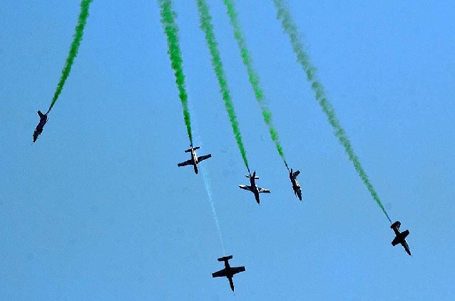 sherdils demonstrating their skills as a large number of people witnessing the several formations of a variety of combat helicopters belonging to the armed forces demonstrated their capabilities as well paf fighter jets mesmerised the audience with their mid air maneuvers as pakistan day parade to celebrate 82 years of national resolve for a separate homeland with the vision of one nation one destination held at the shakarparian parade ground photo app