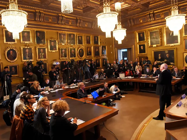 the nobel prize laureates for physics 2018 arthur ashkin of the united states gerard mourou of france and donna strickland of canada are announced at the royal swedish academy of sciences in stockholm photo afp the nobel prize laureates for physics 2018 arthur ashkin of the united states gerard mourou of france and donna strickland of canada are announced at the royal swedish academy of sciences in stockholm photo afp