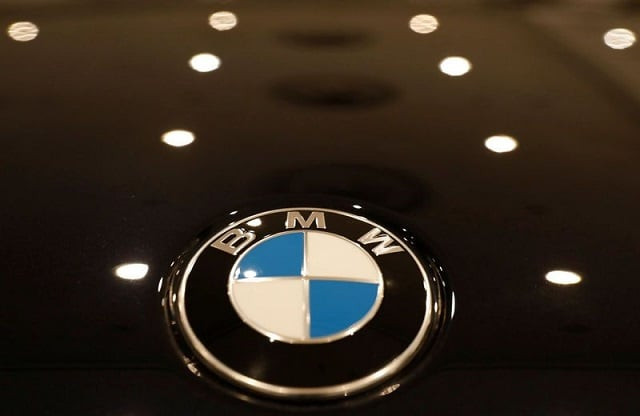 the bmw logo is seen on a vehicle at the new york auto show in the manhattan borough of new york city new york us march 29 2018 photo reuters