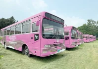several pink buses are ready to hit the roads of the federal capital on august 7 photo express several pink buses are ready to hit the roads of the federal capital on august 7 photo express
