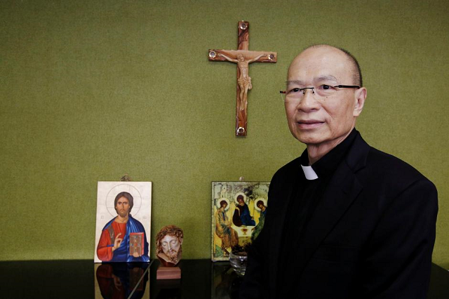 hong kong 039 s catholic bishop michael yeung poses during a reuters interview at his office in hong kong china october 3 2018 photo reuters