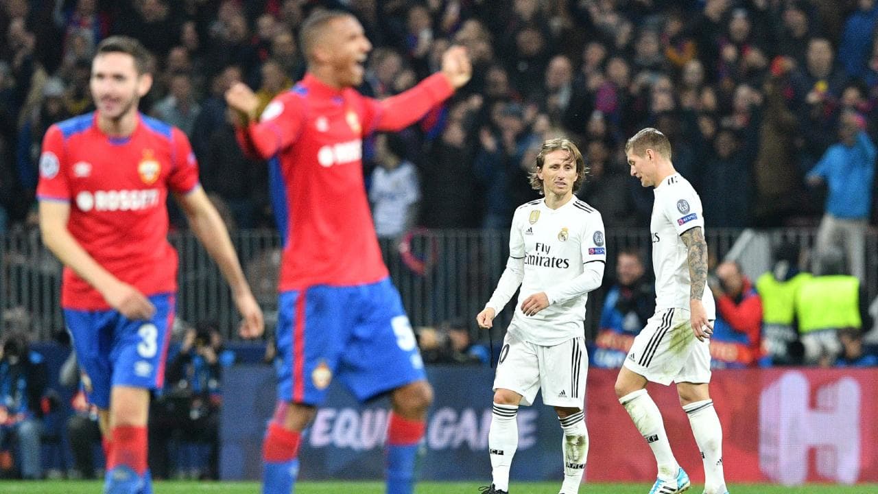 madrid slip to surprise defeat by cska