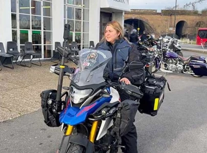 female biker honoured after uk to pakistan ride