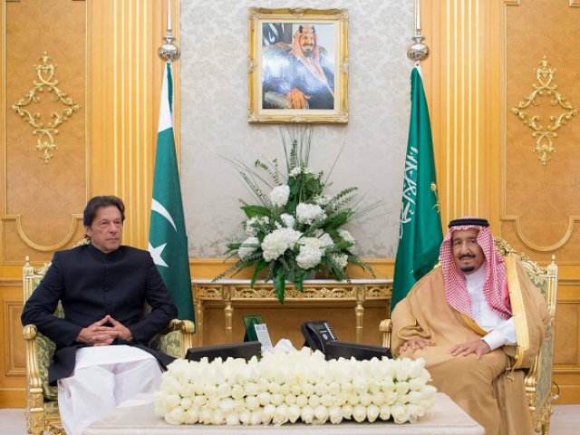 prime minister imran khan with saudi king salman bin abdul aziz photo pti file