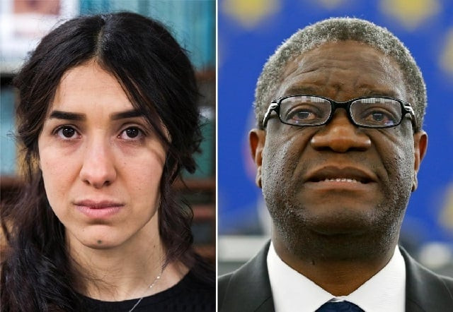 nadia murad left and denis mukwege and right win nobel peace prize 2018 photo reuters nadia murad left and denis mukwege and right win nobel peace prize 2018 photo reuters