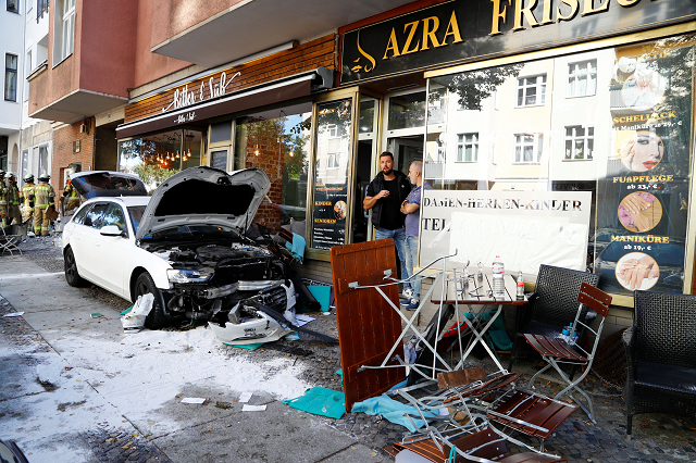 no sign of terrorism as man drives car into berlin cafe german police