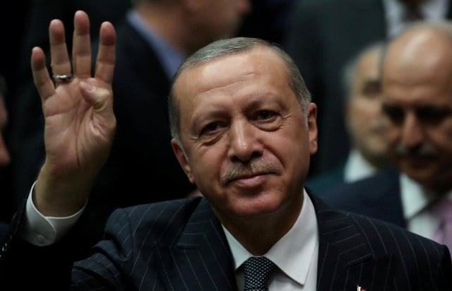 turkish president tayyip erdogan greets members of parliament from his ak party in ankara photo reuters