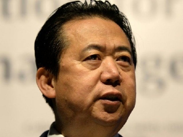 meng hongwei 64 was last seen leaving for china in late september from the interpol headquarters in lyon southeast france photo afp