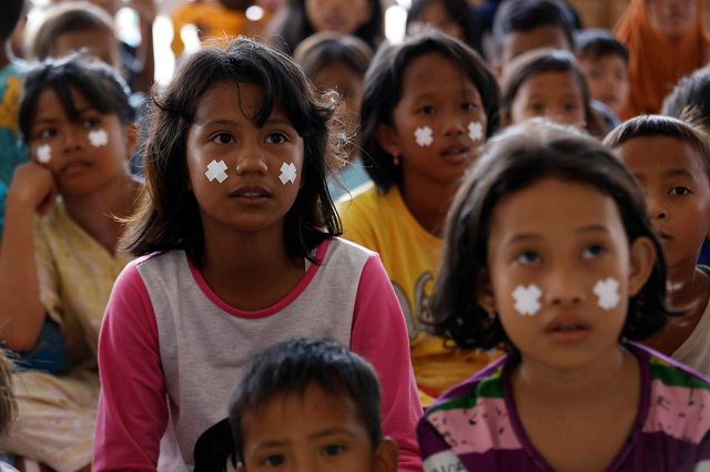 children attend a class at a camp for displaced people following the earthquake and tsunami in palu central sulawesi indonesia october 8 2018 photo reuters