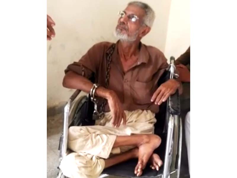 muzaffar hussain 60 fell unconscious in the additional district and sessions court during the sentencing hearing as he is a paraplegic photo express