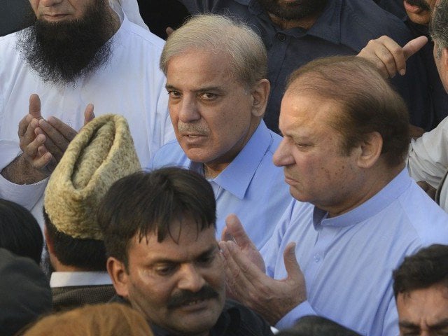 sharif brothers at the funeral of former first lady kulsoom nawaz photo afp