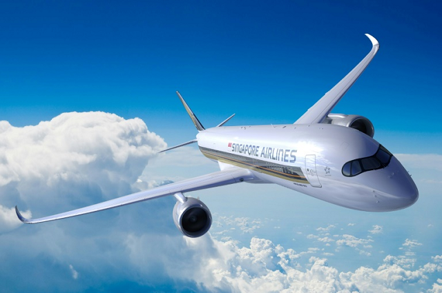 a singapore airlines plane in the air photo afp