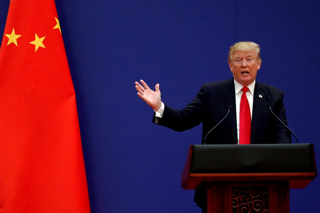 us president donald trump delivers his speech as he and china 039 s president xi jinping meet business leaders at the great hall of the people in beijing china november 9 2017 photo reuters us president donald trump delivers his speech as he and china 039 s president xi jinping meet business leaders at the great hall of the people in beijing china november 9 2017 photo reuters