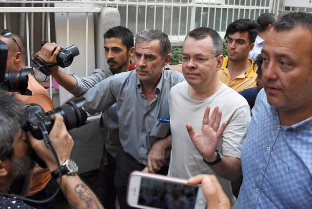 us pastor andrew brunson reacts as he arrives at his home after being released from the prison in izmir turkey photo reuters