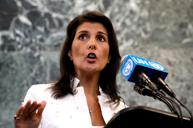 us ambassador to the united nations nikki haley speaks at a press briefing at un headquarters in new york city new york us july 20 2018 photo reuters