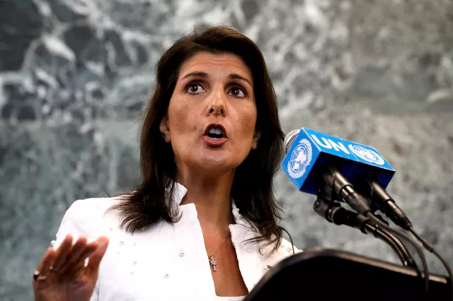 us ambassador to the united nations nikki haley speaks at a press briefing at un headquarters in new york city new york us july 20 2018 photo reuters us ambassador to the united nations nikki haley speaks at a press briefing at un headquarters in new york city new york us july 20 2018 photo reuters