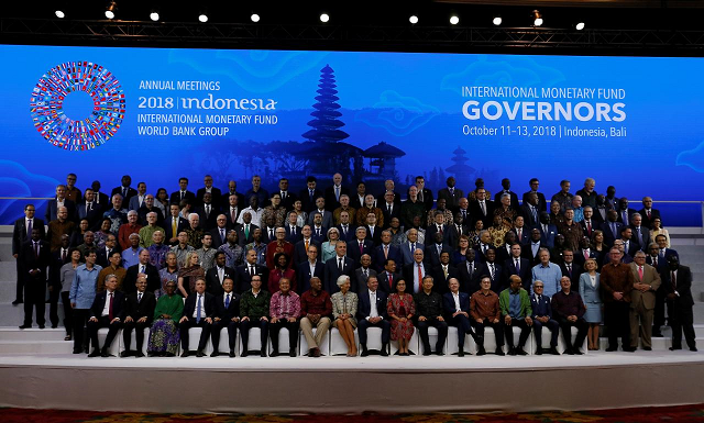 imf managing director christine lagarde cf central bank governors and finance ministers pose for a group photo at the international monetary fund world bank group annual meeting 2018 in nusa dua bali indonesia october 13 2018 photo reuters imf managing director christine lagarde cf central bank governors and finance ministers pose for a group photo at the international monetary fund world bank group annual meeting 2018 in nusa dua bali indonesia october 13 2018 photo reuters