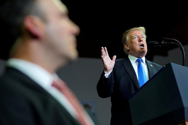 us president donald trump speaks during a make america great again rally in richmond kentucky us october 13 2018 photo reuters us president donald trump speaks during a make america great again rally in richmond kentucky us october 13 2018 photo reuters
